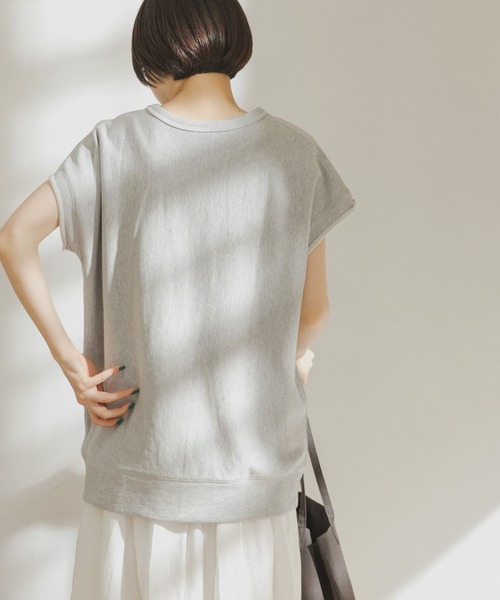 FORK&SPOON（フォークアンドスプーン）の「FORK&SPOON　裏毛ノースリーブスウェット（Tシャツ/カットソー・レディース・グレー/ブルー・ONE）」の2枚目の写真