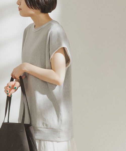 FORK&SPOON（フォークアンドスプーン）の「FORK&SPOON　裏毛ノースリーブスウェット（Tシャツ/カットソー・レディース・グレー/ブルー・ONE）」の3枚目の写真