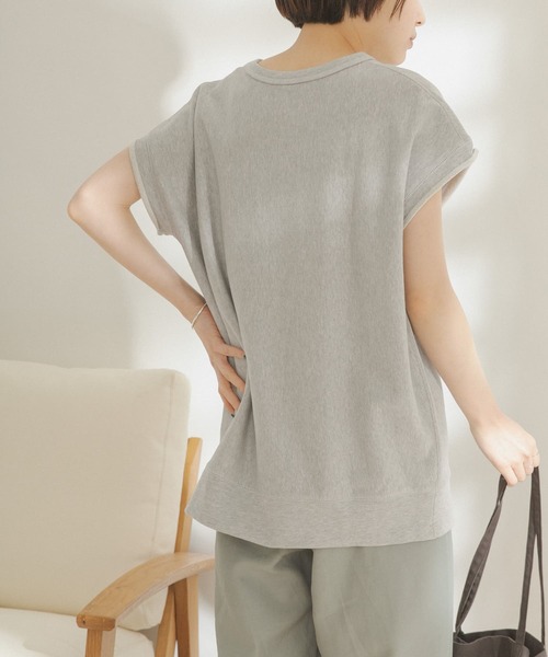 FORK&SPOON（フォークアンドスプーン）の「FORK&SPOON　裏毛ノースリーブスウェット（Tシャツ/カットソー・レディース・グレー/ブルー・ONE）」の7枚目の写真