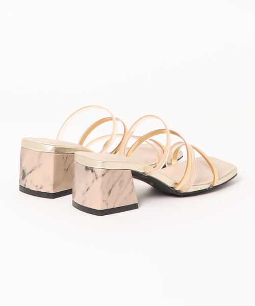 NOFALL(ノーフォール)の「クリア×メタリックストラップ デザインヒールサンダル(サンダル・レディース・ホワイト/ブラック/ダークブラウン/ベージュ・LL/3L/SS/S/M/L)」の5枚目の写真