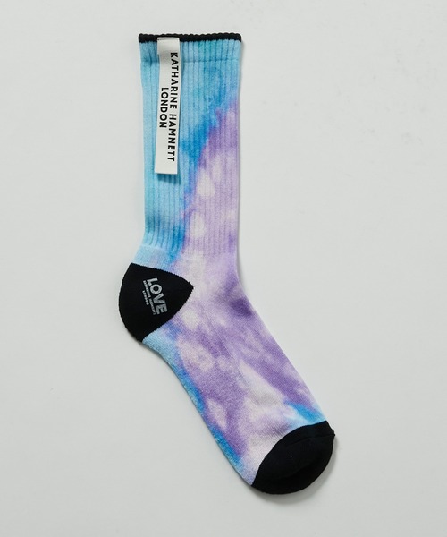 KATHARINE HAMNETT LONDON （キャサリンハムネットロンドン）の「KATHARINE HAMNETT LONDON/キャサリンハムネットロンドン Tie dye pattern socks（ソックス/靴下・メンズ・ブラック/ブルー・FREE/25-27CM）」の12枚目の写真