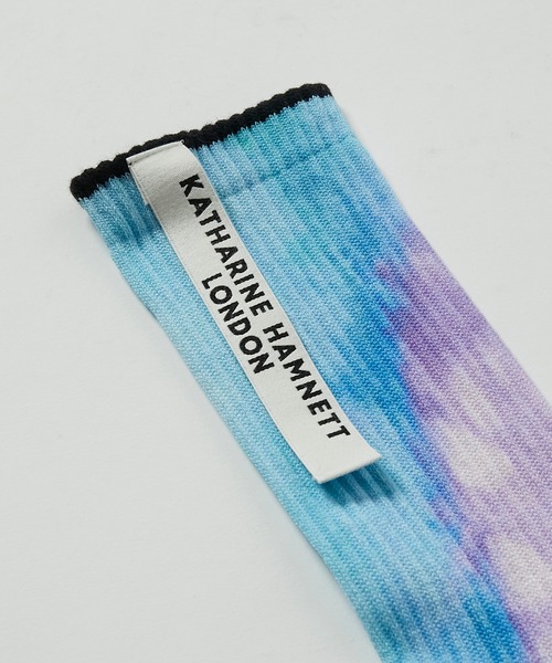 KATHARINE HAMNETT LONDON （キャサリンハムネットロンドン）の「KATHARINE HAMNETT LONDON/キャサリンハムネットロンドン Tie dye pattern socks（ソックス/靴下・メンズ・ブラック/ブルー・FREE/25-27CM）」の15枚目の写真