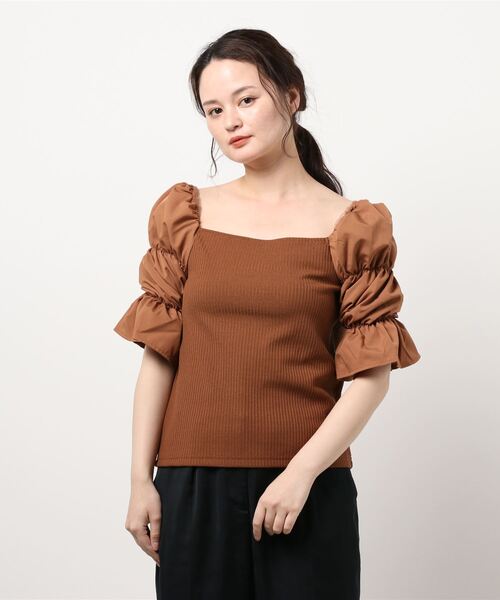 セール 袖異素材オフショルトップス Tシャツ カットソー Ingni イング のファッション通販 Zozotown