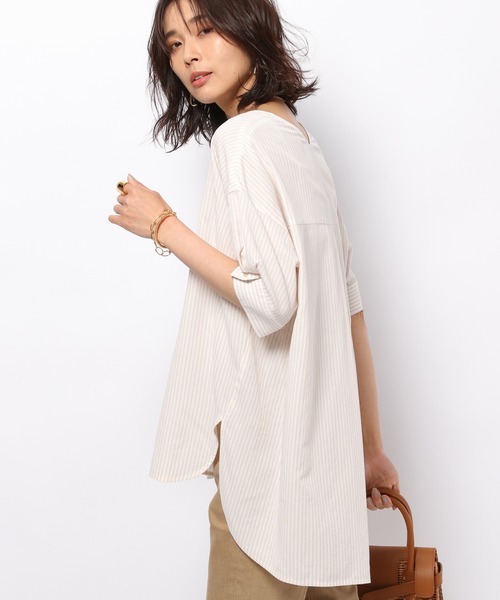 BARNYARDSTORM（バンヤードストーム）の「BARNYARDSTORM / Ｖネックアムンゼンプルオーバー（シャツ/ブラウス・レディース・ラベンダー/ピンク/オフホワイト/ネイビー・1/0）」の5枚目の写真