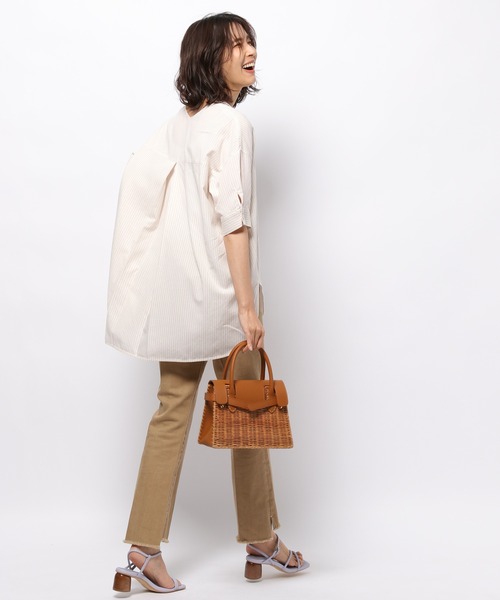 BARNYARDSTORM（バンヤードストーム）の「BARNYARDSTORM / Ｖネックアムンゼンプルオーバー（シャツ/ブラウス・レディース・ラベンダー/ピンク/オフホワイト/ネイビー・1/0）」の8枚目の写真