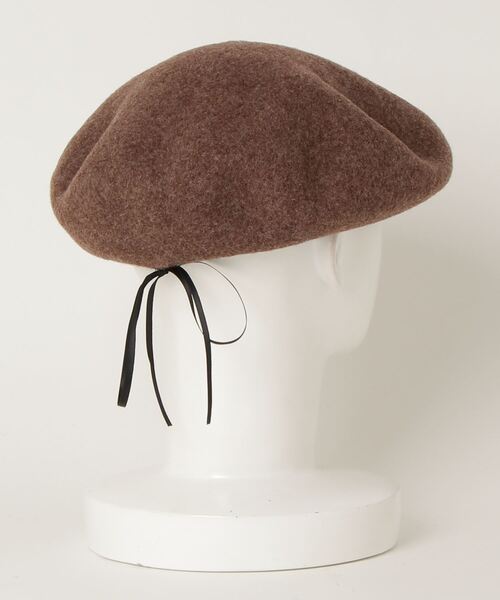 Minnetonka(ミネトンカ)の「『MINNETONKA』MT PIPNG BASQUE BERET(ハンチング/ベレー帽・レディース・ブラック/ブラウン/ベージュ系・FREE)」の4枚目の写真