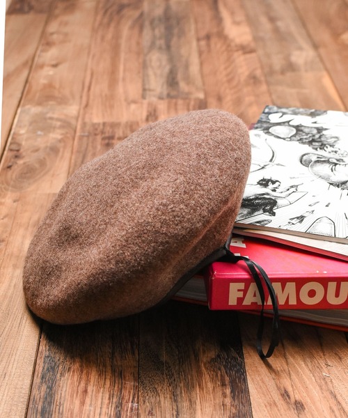 Minnetonka(ミネトンカ)の「『MINNETONKA』MT PIPNG BASQUE BERET(ハンチング/ベレー帽・レディース・ブラック/ブラウン/ベージュ系・FREE)」の3枚目の写真
