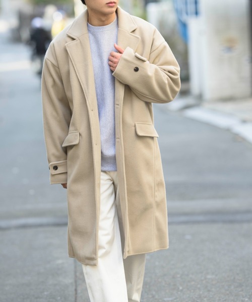 MAISON BREEZE（メゾンブリーズ）の「【MAISON BREEZE】オーバーサイズサイドスリットチェスターコート（チェスターコート・メンズ・ブラック/ベージュ/ネイビー/キャメル・S/M/L）」の3枚目の写真