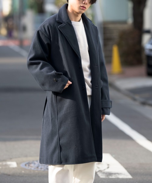 MAISON BREEZE（メゾンブリーズ）の「【MAISON BREEZE】オーバーサイズサイドスリットチェスターコート（チェスターコート・メンズ・ブラック/ベージュ/ネイビー/キャメル・S/M/L）」の4枚目の写真