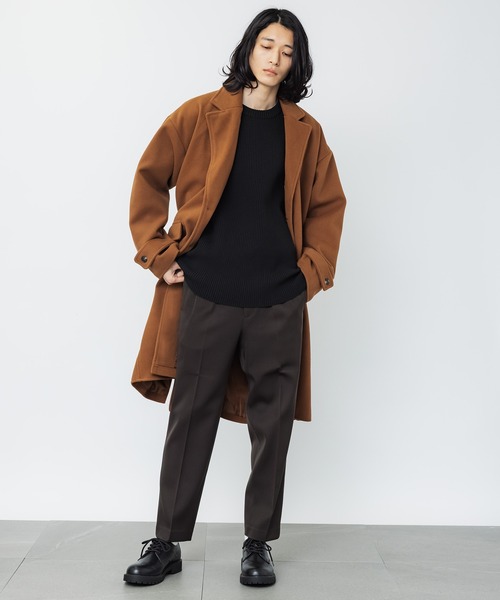 MAISON BREEZE（メゾンブリーズ）の「【MAISON BREEZE】オーバーサイズサイドスリットチェスターコート（チェスターコート・メンズ・ブラック/ベージュ/ネイビー/キャメル・S/M/L）」の22枚目の写真