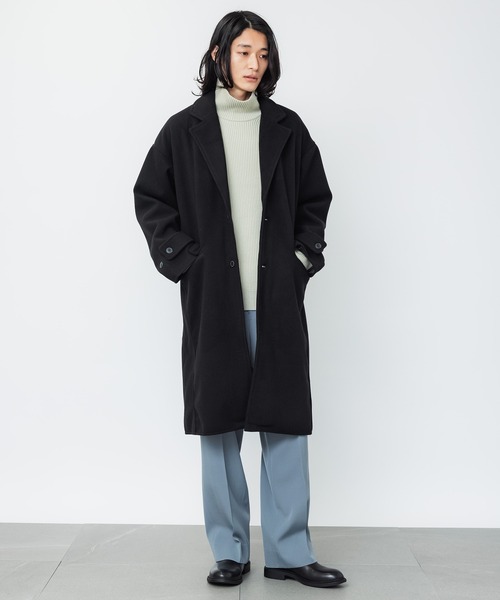 MAISON BREEZE（メゾンブリーズ）の「【MAISON BREEZE】オーバーサイズサイドスリットチェスターコート（チェスターコート・メンズ・ブラック/ベージュ/ネイビー/キャメル・S/M/L）」の9枚目の写真