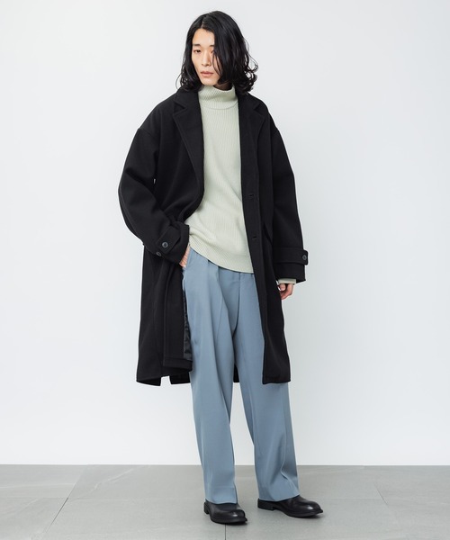 MAISON BREEZE（メゾンブリーズ）の「【MAISON BREEZE】オーバーサイズサイドスリットチェスターコート（チェスターコート・メンズ・ブラック/ベージュ/ネイビー/キャメル・S/M/L）」の10枚目の写真