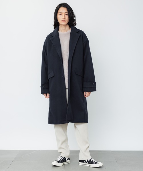 MAISON BREEZE（メゾンブリーズ）の「【MAISON BREEZE】オーバーサイズサイドスリットチェスターコート（チェスターコート・メンズ・ブラック/ベージュ/ネイビー/キャメル・S/M/L）」の17枚目の写真