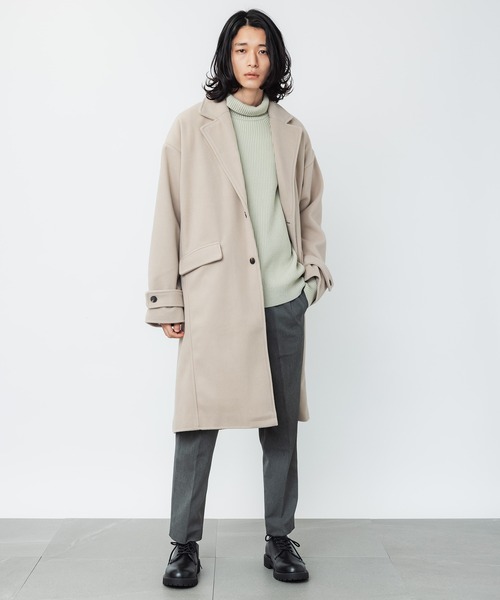MAISON BREEZE（メゾンブリーズ）の「【MAISON BREEZE】オーバーサイズサイドスリットチェスターコート（チェスターコート・メンズ・ブラック/ベージュ/ネイビー/キャメル・S/M/L）」の15枚目の写真