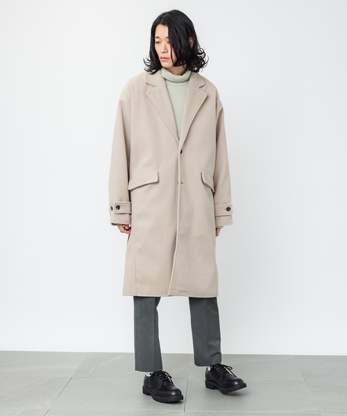 MAISON BREEZE（メゾンブリーズ）の「【MAISON BREEZE】オーバーサイズサイドスリットチェスターコート（チェスターコート・メンズ・ブラック/ベージュ/ネイビー/キャメル・S/M/L）」の14枚目の写真