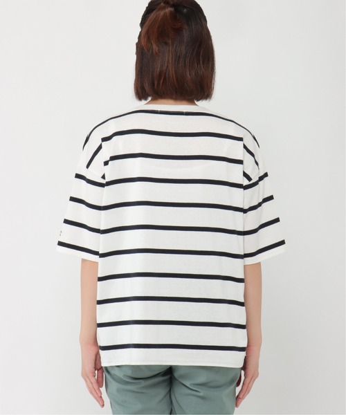 LBC(エルビーシー)の「LBCリネン混ボーダーtee(Tシャツ/カットソー・レディース・ダークネイビー/ホワイト・LL/M/L)」の5枚目の写真