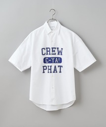 CIAOPANIC | ■CREW PHAT カレッジロゴプリント半袖オックスフォードシャツ(シャツ/ブラウス)