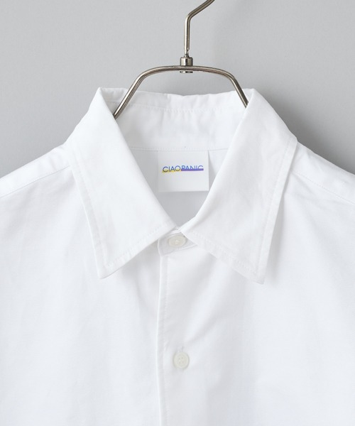 CIAOPANIC（チャオパニック）の「■CREW PHAT カレッジロゴプリント半袖オックスフォードシャツ（シャツ/ブラウス・メンズ・ホワイト/イエロー・MEDIUM/LARGE）」の3枚目の写真