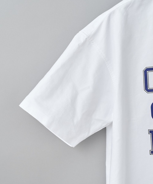 CIAOPANIC（チャオパニック）の「■CREW PHAT カレッジロゴプリント半袖オックスフォードシャツ（シャツ/ブラウス・メンズ・ホワイト/イエロー・MEDIUM/LARGE）」の5枚目の写真