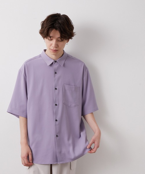 JUNRED（ジュンレッド）の「スム―ジードレープシャツ（シャツ/ブラウス・メンズ・ライトグレー/ベージュ/ラベンダー・S/M/L）」の3枚目の写真