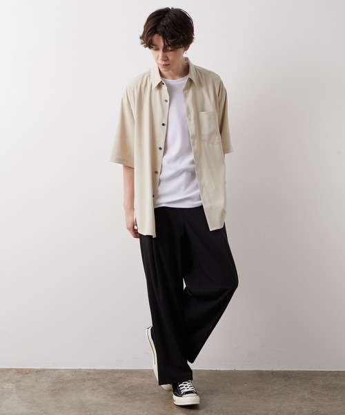 JUNRED（ジュンレッド）の「スム―ジードレープシャツ（シャツ/ブラウス・メンズ・ライトグレー/ベージュ/ラベンダー・S/M/L）」の12枚目の写真