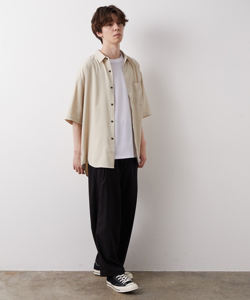 JUNRED（ジュンレッド）の「スム―ジードレープシャツ（シャツ/ブラウス・メンズ・ライトグレー/ベージュ/ラベンダー・S/M/L）」の13枚目の写真