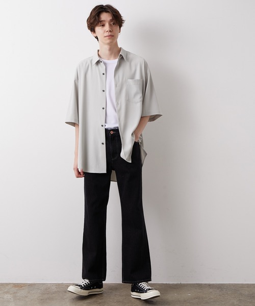 JUNRED（ジュンレッド）の「スム―ジードレープシャツ（シャツ/ブラウス・メンズ・ライトグレー/ベージュ/ラベンダー・S/M/L）」の16枚目の写真