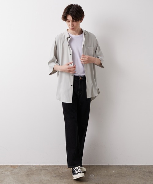 JUNRED（ジュンレッド）の「スム―ジードレープシャツ（シャツ/ブラウス・メンズ・ライトグレー/ベージュ/ラベンダー・S/M/L）」の17枚目の写真