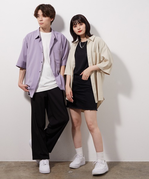 JUNRED（ジュンレッド）の「スム―ジードレープシャツ（シャツ/ブラウス・メンズ・ライトグレー/ベージュ/ラベンダー・S/M/L）」の19枚目の写真