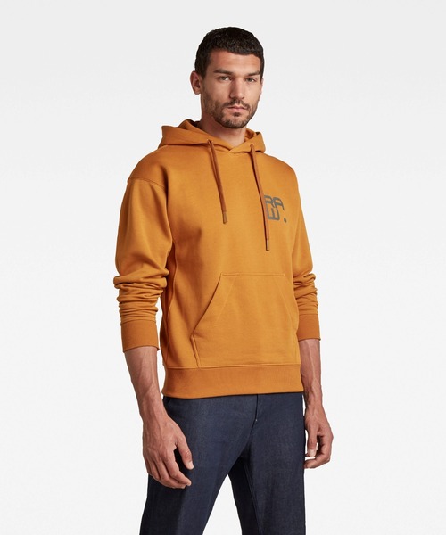 G-STAR（ジースター）の「MULTI LOGO BACK HOODIE/ロゴパーカー/バックプリント/オーバーサイズ（パーカー・メンズ・イエロー系その他/カーキオリーブ・SMALL/MEDIUM/LARGE/X-LARGE/X-SMALL）」の4枚目の写真