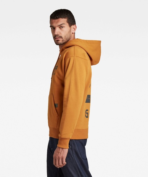 G-STAR（ジースター）の「MULTI LOGO BACK HOODIE/ロゴパーカー/バックプリント/オーバーサイズ（パーカー・メンズ・イエロー系その他/カーキオリーブ・SMALL/MEDIUM/LARGE/X-LARGE/X-SMALL）」の5枚目の写真