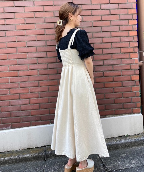 one after another NICE CLAUP（ワンアフターアナザーナイスクラップ）の「フロントカギホックジャンパースカート（ジャンパースカート・レディース・ブラック/ネイビー/アイボリー・FREE）」の19枚目の写真