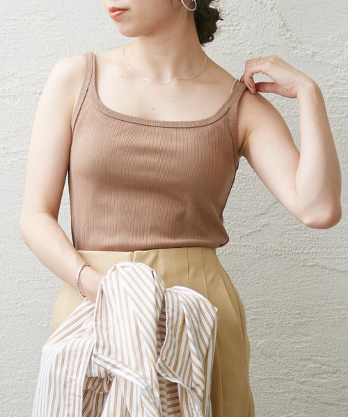 Omekashi（オメカシ）の「ランダムリブタンクトップ（タンクトップ・レディース・ベージュ/オフホワイト/ブラック・FREE）」の9枚目の写真