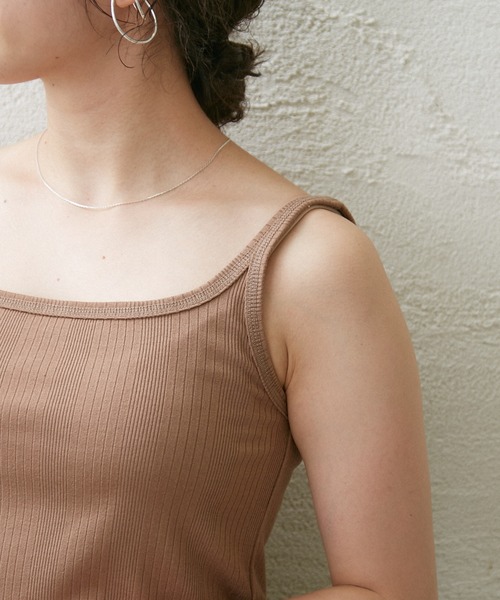 Omekashi（オメカシ）の「ランダムリブタンクトップ（タンクトップ・レディース・ベージュ/オフホワイト/ブラック・FREE）」の6枚目の写真
