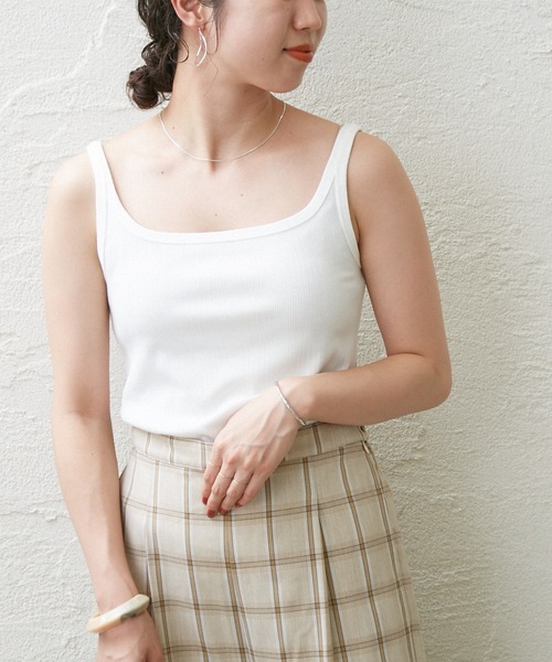 Omekashi（オメカシ）の「ランダムリブタンクトップ（タンクトップ・レディース・ベージュ/オフホワイト/ブラック・FREE）」の7枚目の写真