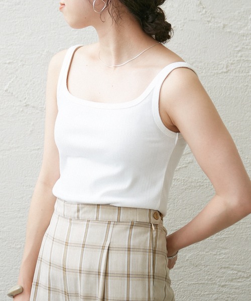 Omekashi（オメカシ）の「ランダムリブタンクトップ（タンクトップ・レディース・ベージュ/オフホワイト/ブラック・FREE）」の15枚目の写真