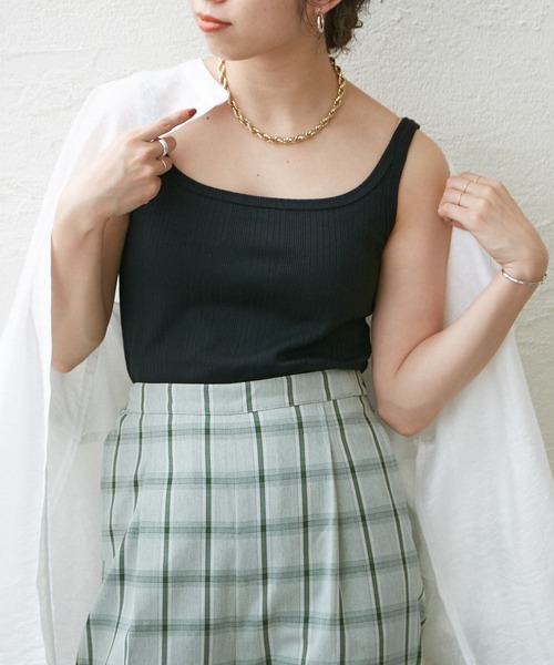 Omekashi（オメカシ）の「ランダムリブタンクトップ（タンクトップ・レディース・ベージュ/オフホワイト/ブラック・FREE）」の16枚目の写真