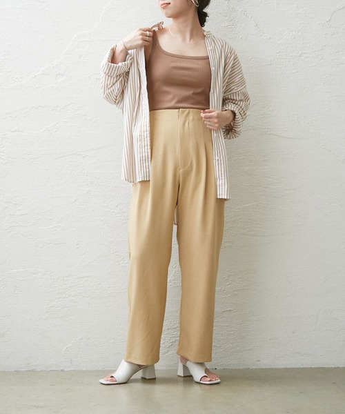 Omekashi（オメカシ）の「ランダムリブタンクトップ（タンクトップ・レディース・ベージュ/オフホワイト/ブラック・FREE）」の17枚目の写真