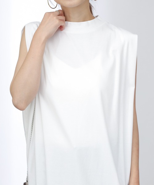 COLONY 2139（コロニートゥーワンスリーナイン）の「《抗菌・防臭》【SMART COLLECTION】ハイネックノースリーブワンピース（ワンピース・レディース・オフホワイト/ブラック・FREE）」の6枚目の写真