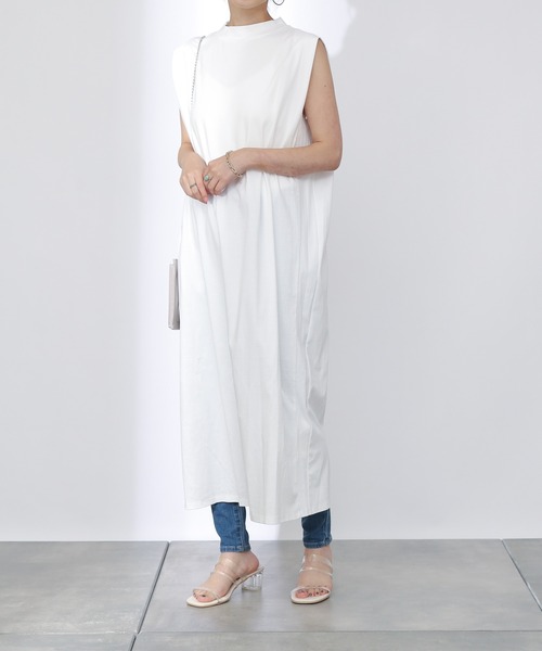 COLONY 2139（コロニートゥーワンスリーナイン）の「《抗菌・防臭》【SMART COLLECTION】ハイネックノースリーブワンピース（ワンピース・レディース・オフホワイト/ブラック・FREE）」の7枚目の写真