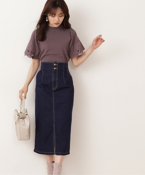 PROPORTION BODY DRESSING（プロポーションボディドレッシング）の「ハイウエストデニムタイトスカート / 1211220908（スカート・レディース・ダークネイビー/グレー・SMALL/MEDIUM）」の2枚目の写真