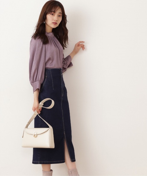 PROPORTION BODY DRESSING（プロポーションボディドレッシング）の「ハイウエストデニムタイトスカート / 1211220908（スカート・レディース・ダークネイビー/グレー・SMALL/MEDIUM）」の3枚目の写真