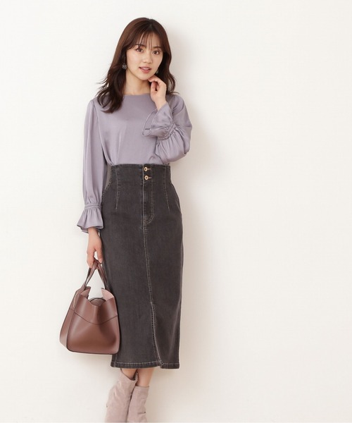 PROPORTION BODY DRESSING（プロポーションボディドレッシング）の「ハイウエストデニムタイトスカート / 1211220908（スカート・レディース・ダークネイビー/グレー・SMALL/MEDIUM）」の13枚目の写真