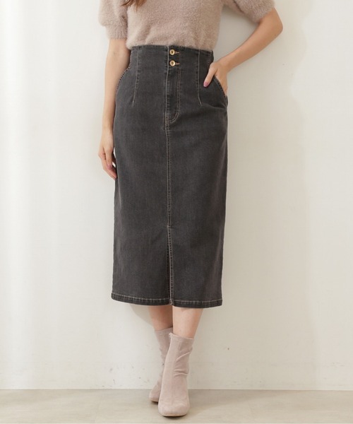PROPORTION BODY DRESSING（プロポーションボディドレッシング）の「ハイウエストデニムタイトスカート / 1211220908（スカート・レディース・ダークネイビー/グレー・SMALL/MEDIUM）」の8枚目の写真