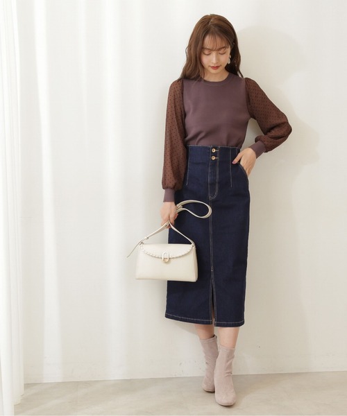 PROPORTION BODY DRESSING（プロポーションボディドレッシング）の「ハイウエストデニムタイトスカート / 1211220908（スカート・レディース・ダークネイビー/グレー・SMALL/MEDIUM）」の6枚目の写真