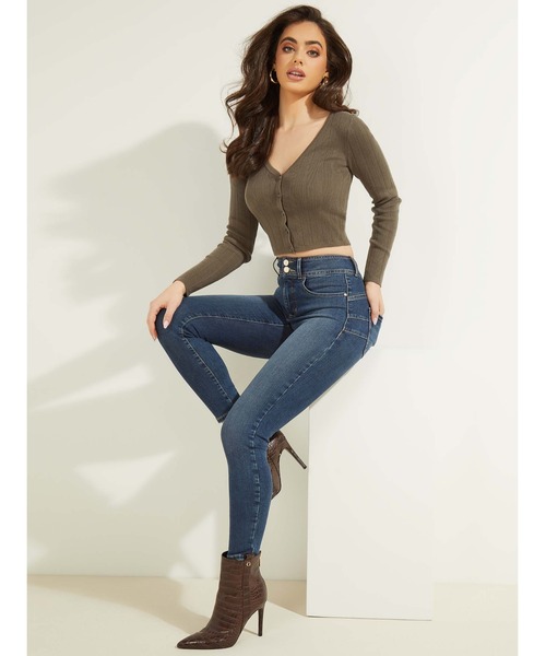 Guess（ゲス）の「Camille V-Neck Cardigan（カーディガン/ボレロ・レディース・チャコールグレー/ライトブラウン・X-SMALL/SMALL/MEDIUM）」の7枚目の写真