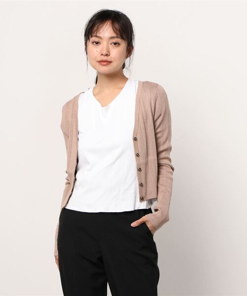 Guess（ゲス）の「Camille V-Neck Cardigan（カーディガン/ボレロ・レディース・チャコールグレー/ライトブラウン・X-SMALL/SMALL/MEDIUM）」の4枚目の写真