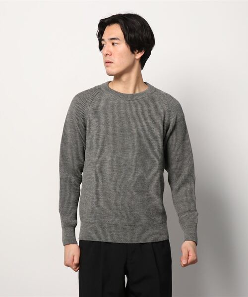 Vincent et Mireille（バンソンエミレイユ）の「「VINCENT ET MIREILLE ヴァンソン　エ ミレイユ」メンズ 8ゲージ畦ニット クルーネックセーター（ニット/セーター・メンズ・ホワイト/ブラック/ネイビー/ライム/ダークブラウン/グレー/ナチュラル/チャコールグレー/レッド/ダークグリーン・40/42/44/38）」の5枚目の写真