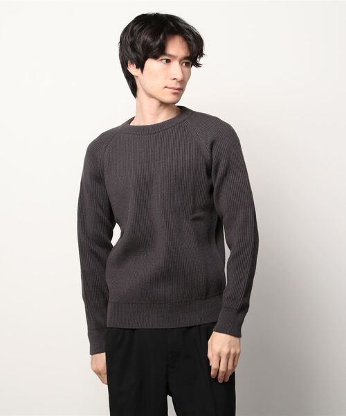 Vincent et Mireille（バンソンエミレイユ）の「「VINCENT ET MIREILLE ヴァンソン　エ ミレイユ」メンズ 8ゲージ畦ニット クルーネックセーター（ニット/セーター・メンズ・ホワイト/ブラック/ネイビー/ライム/ダークブラウン/グレー/ナチュラル/チャコールグレー/レッド/ダークグリーン・40/42/44/38）」の4枚目の写真