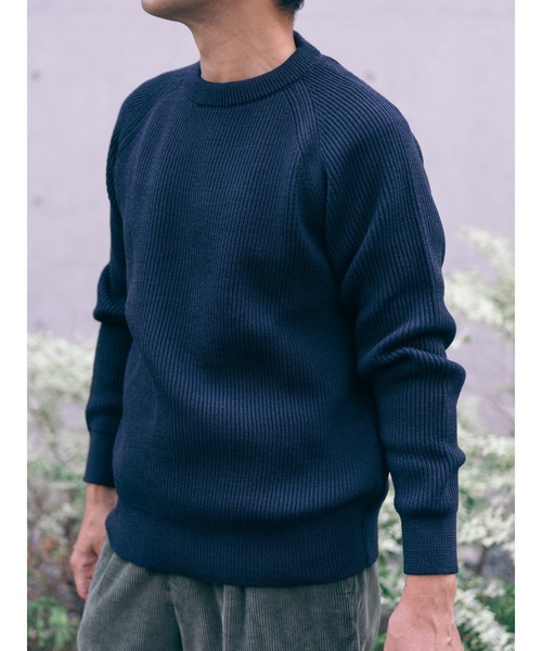 Vincent et Mireille（バンソンエミレイユ）の「「VINCENT ET MIREILLE ヴァンソン　エ ミレイユ」メンズ 8ゲージ畦ニット クルーネックセーター（ニット/セーター・メンズ・ホワイト/ブラック/ネイビー/ライム/ダークブラウン/グレー/ナチュラル/チャコールグレー/レッド/ダークグリーン・40/42/44/38）」の9枚目の写真